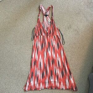 Gray and Peach Color Dress